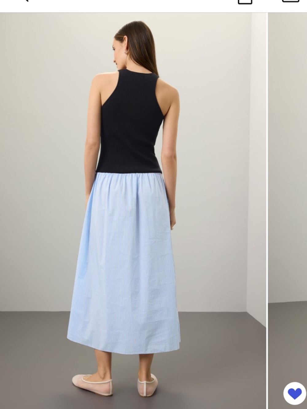NAADAM Black & Light Blue Two-Tone Maxi Skirt - Picture 3 of 6